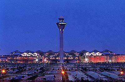 A scenic night view of KLIA